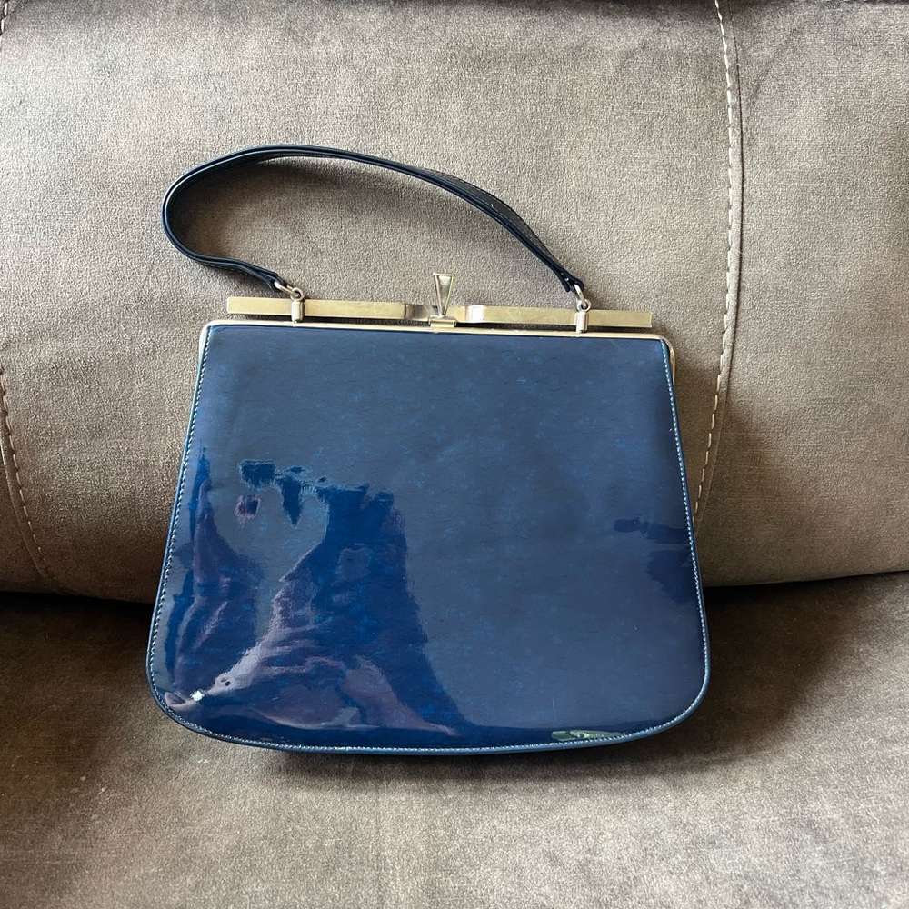 Elegant Vintage‎ 50’s-60’s Navy Blue Women's Handbag - Picture 5 of 13
